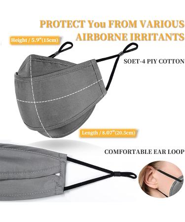 Washable Reusable 4 Ply Cloth Face Mask with Nose Wire & Adjustable Ear Loop, 8 Count - Men Women Teens - Breathable - Color-1 - Buy Online on GoSupps.com