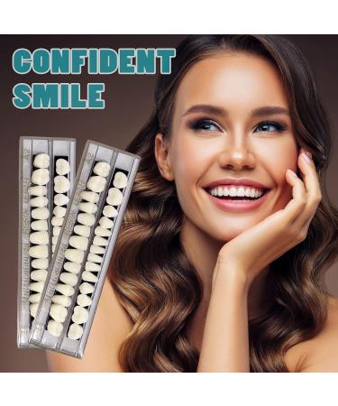 Euppsiiu 2-Piece Acrylic Resin False Teeth Veneers - Cosmetic Tooth Covers & Temporary Dental Prosthesis - Buy Online on GoSupps.com