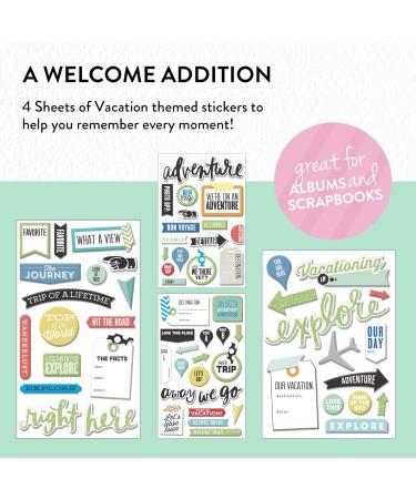 mambiChips Chipboard Stickers - Vacation Theme - Metallic Glitter & Multi-Color - 65 Stickers for Scrapbooks & Albums - Buy Online on GoSupps.com