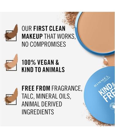 Rimmel Kind + Free Natural Finish Pressed Powder Light 020 | Vegan Formula | Oil-Free Formula - Buy Online on GoSupps.com