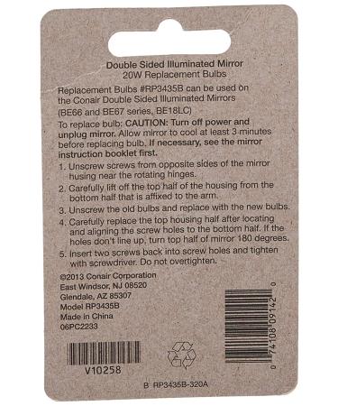 Conair Incandescent Mirror Replacement Bulbs 20W - Clear & Blue - 2 Count - Buy Online on GoSupps.com