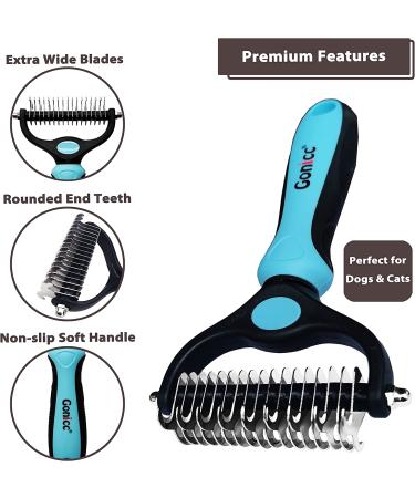 Gonicc Pets Nail Clippers & Dematting Comb Set | Safety Guard & Free Nail File | 2 Sided Precision Teeth | Ergonomic Design - Buy Online on GoSupps.com