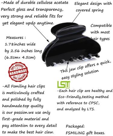 Fsmiling 3-Piece Acetate Hair Clips Set for Women | Small & Medium Hair Clips for Thin & Thick Hair - Stylish & Durable - Buy Online on GoSupps.com