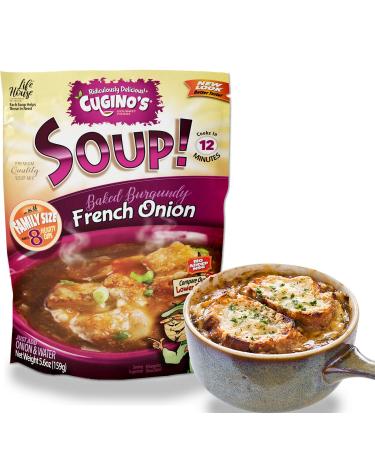 Cugino's French Onion Soup Mix, 2 Pack, Traditional Baked Burgundy Homemade Taste with Fresh Herbs and Spices, Cooks in 12 Minutes, Made in the USA French Onion 1 Count (Pack of 2)
