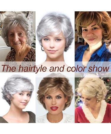 Kalyss Golden Blonde Short Curly Wig with Bangs | Heat Resistant Synthetic | 70's Style Full Hair Wig (10 Blonde) - Buy Online on GoSupps.com