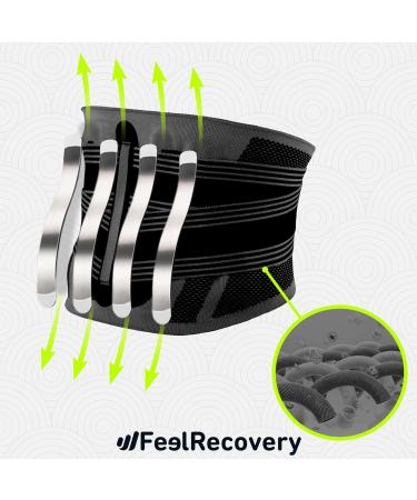 Feel Recovery Back Bandage for Men & Women | Lower Back Support Belt for Sciatica Herniated Disc & Back Pain Relief - Black - Buy Online on GoSupps.com