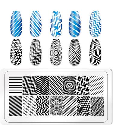 KAAGEE 5Pcs Geometry Nail Stamping Plates Set with Stamper and Scraper - Nail Art Design Template for Unique Nail Designs - Buy Online on GoSupps.com