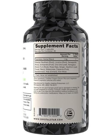 Crystal Star Adrenal Support - 60 Vegetarian Capsules for Optimal Energy & Balance - Buy Online on GoSupps.com