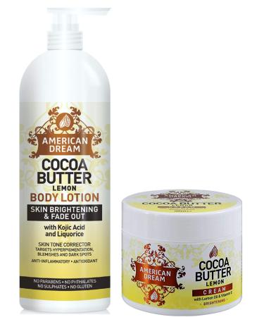 American Dream Lemon Cocoa Butter Lotion & Lemon Cocoa Butter Brightening Cream Set