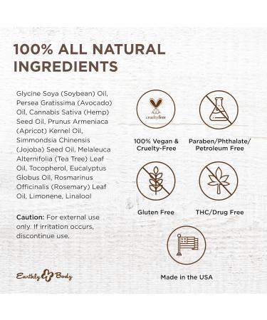 Earthly Body Miracle Oil 1 fl. oz. - 100% Natural Tea Tree Oil Hemp Seed Oil & Vitamin E - Moisturizer Calms Skin Irritations Helps Smooth Wrinkles - Gluten Free 100% Vegan - Buy Online on GoSupps.com