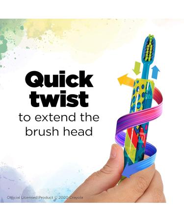 Buy GUM Crayola Twistables Kids Toothbrush - Fun Twisting Head & Soft Bristles for Ages 3+ | International Shipping Available - Buy Online on GoSupps.com