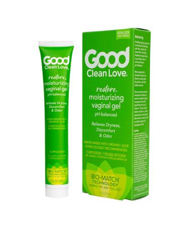 Good Clean Love Restore Moisturizing Vaginal Gel, pH-Balanced, Water-Based with Aloe Vera & Lactic Acid, Reduces Dryness, Discomfort & Odor for Women, 2 Oz 2 Fl Oz (Pack of 1)