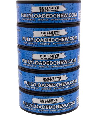 Fully Loaded Chew Mint Bullseye Pouches - Tobacco and Nicotine Free Chewing Alternative (5 Cans) - Buy Online on GoSupps.com