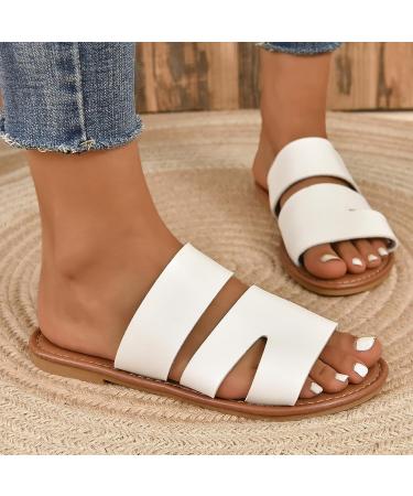 Nupaque Women s Dressy Slide Sandals - Flat Summer Open-Toe Shoes | Large Size 39 EU for Leisure Swimming & Shopping - Buy Online on GoSupps.com