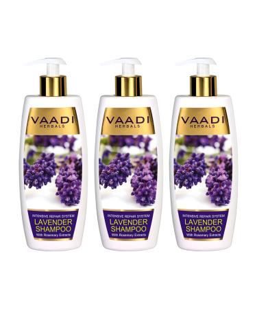 Vaadi Herbals Lavender Rosemary Shampoo - Intensive Repair All Natural Paraben & Sulfate Free Suitable for All Hair Types - Value Pack of 3 x 11.8 Oz - Buy Online on GoSupps.com