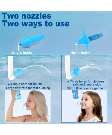 Neti Pot Sinus Rinse Kit, Sinus Rinse Bottle, Nose Wash Cleaner, Pressure Rinse Nasal Irrigation for Adult & Kid, 300ml Capacity Sinus Rinse Bottle and 40 Nasal Wash Salt Packets - Buy Online on GoSupps.com