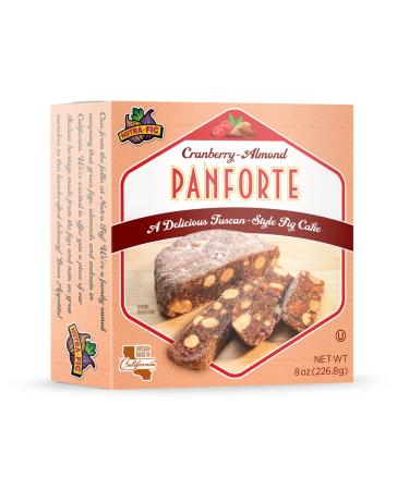 Nutra Fig Fruitcake - Traditional Italian Dried Fruit Cake, Made with Figs, Cranberries, and Almonds, Tuscan Fig Cake, Gluten Free Fruitcake, Kosher, Panforte Italian Holiday Cake - Cranberry Almond, 8 oz Cake Cranberry-Al