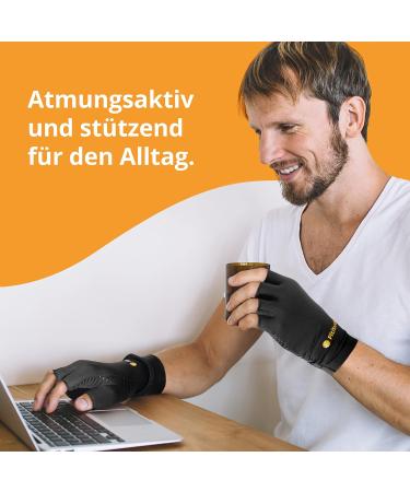 Fitude Copper Infused Compression Gloves - Half-Finger for Arthritis Relief Swelling & Joint Pain - XL Size - Buy Online on GoSupps.com