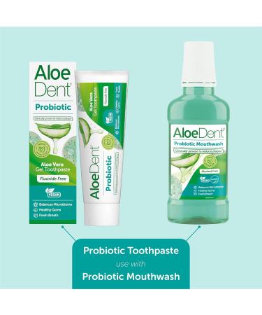  Aloe Dent AloeDent Probiotic fluoride-free oral microbiome balance natural probiotic with aloe vera fresh breath alcohol-free SLS-free vegan 75 ml - Buy Online on GoSupps.com