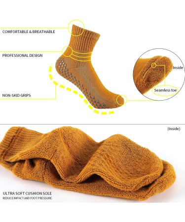Wide Non-Skid Grip Socks for Lymphedema Swollen Feet - 3 Pairs (Apricot) - Buy Online on GoSupps.com