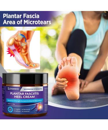 Plantar Fasciitis Relief Cream - Maximum Strength Herbal Formula for Foot Heel Knee and Leg Discomfort - 1oz Natural Concentrate - Buy Online on GoSupps.com