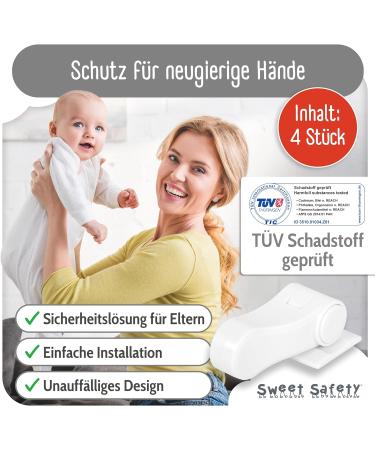 Sweet Safety Baby Door Lock | T V Certified Child Lock | No Screws No Drilling | White Door Jack Lock for Handles - Buy Online on GoSupps.com