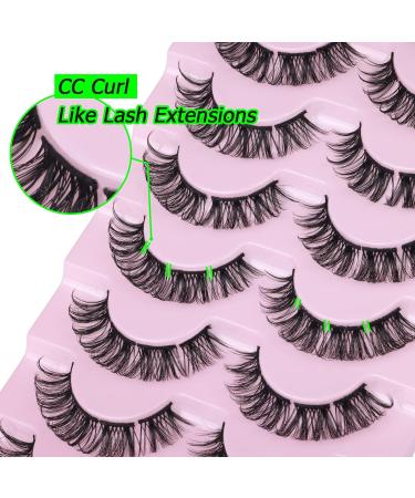 Natural Look Cluster False Lashes - Curly Fluffy Wispy Cat Eye Extensions - 8 Pairs - Buy Online on GoSupps.com