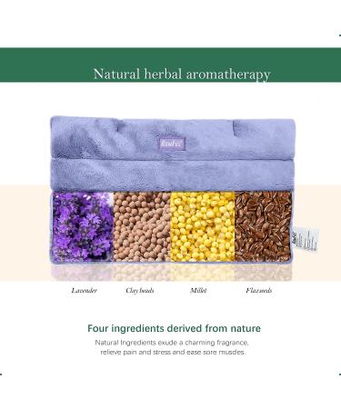 Romfox Microwavable Heating Pad - Pain Relief for Cramps, Muscles, Joints, Back, Neck & Shoulders - Hot/Cold Therapy Pillow (Purple/Lavender Scented) - Buy Online on GoSupps.com