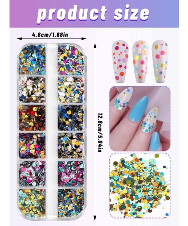 36 Color Nail Sequins - Kalolary 3D Nail Art Flakes Glitter Paillettes for Valentine s Day DIY Nail Decoration - Buy Online on GoSupps.com