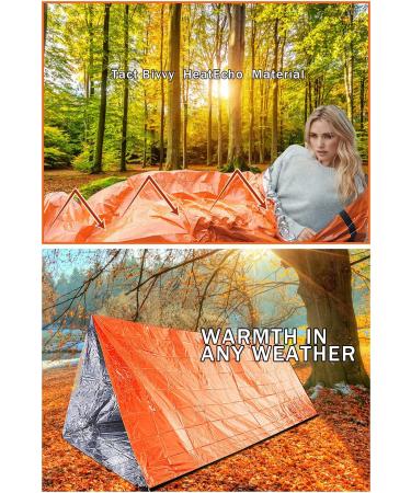 Zmoon Emergency Sleeping Bag 2 Pack - Lightweight Thermal Bivy Sack for Camping & Outdoor Activities - Darkorange - Buy Online on GoSupps.com