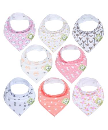 KeaBabies Bandana Bibs 0-36 Months Pink Dreams 8 Pack