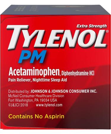 Tylenol PM Extra Strength 500 mg Pain Reliever & Sleep Aid Caplets - 100 ct - Buy Online on GoSupps.com