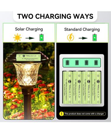 AA 1.2V Ni-MH Rechargeable Batteries - High Capacity 900mAh for Solar & Outdoor Lights (12 Pack - Buy Online on GoSupps.com