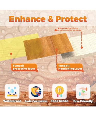 33 Fl Oz Pure Tung Oil - Waterproof Wood Finish for Food Safe Sealing & Protection | Strengthen Your Wood Projects - Buy Online on GoSupps.com