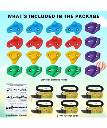 NAQIER Ninja Tree Climbing Holds with Ratchet Straps - Outdoor Ninja Warrior Course for Kids - Buy Online on GoSupps.com