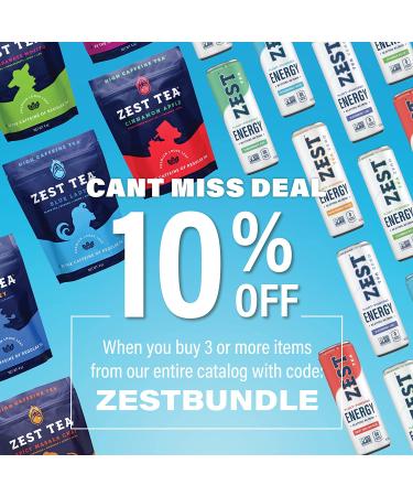 Zest 150mg High Caffeine Energy Leaf Blend - Blue Lady Black Tea - 20 Pack Bag - Buy Online on GoSupps.com