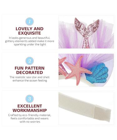 Frcolor Glitter Mermaid Headband | Princess Hairband for Girls | Purple Tail Party Favors - Buy Online on GoSupps.com