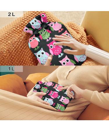 Cute Owl Hot Water Bottle with Cover - 2L Pain Relief Bag for Women Girls & Kids - International Shipping - Buy Online on GoSupps.com