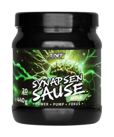 TNT SYNAPSENSAUS "Apple" (440g) Pre-Workout Booster Fitness & Bodybuilding Booster Training booster with L-Citrulline Kaffein & Guarana High quality laboratory test made in germany apple 20 portions (1 Pack)