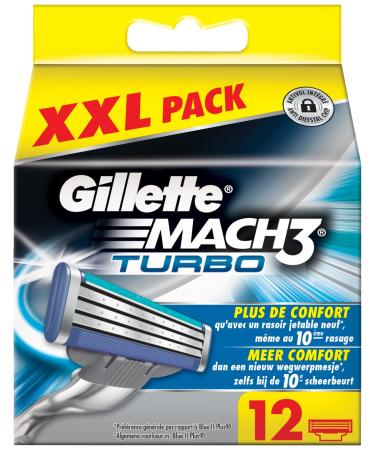 Discontinued model Gillette Mach3 Turbo X razor blades 12 pieces