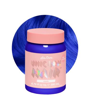 Lime Crime Unicorn Hair Dye Full Coverage  Mystic (Electric Blue) - Vegan and Cruelty Free Semi-Permanent Hair Color Conditions & Moisturizes - Temporary Blue Hair Dye With Sugary Citrus Vanilla Scent