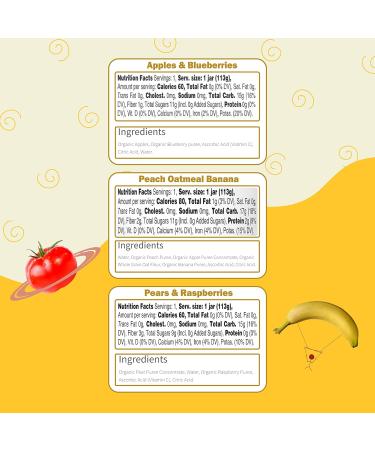 Earth's Best Organic Stage 2 Baby Food Jars - Fruit Puree Variety Pack (4 oz, Pack of 12) - Buy Online on GoSupps.com