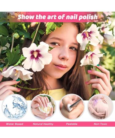 Non-Toxic Kids Nail Polish Set - 12 Color Water-Based Kit for Toddlers | Safe Quick Dry Nail Polish | Perfect Birthday Gift for Girls Ages 3 - Buy Online on GoSupps.com