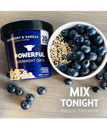 High Protein Blueberry Vanilla Overnight Oats Cup - 20g Protein, Whole Grain, Kosher - 6 Pack - Buy Online on GoSupps.com