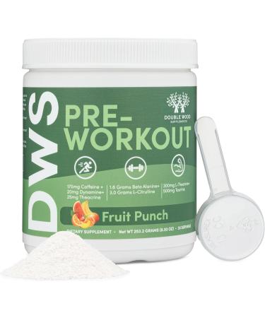 Pre Workout Powder for Men & Women (30 Servings of Caffeine Beta Alanine L-Citrulline Dynamine L-Theanine Taurine Theacrine & More) Preworkout Powder with Scoop by Double Wood (Fruit Punch) - Buy Online on GoSupps.com