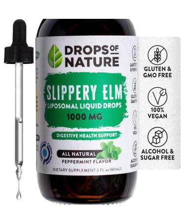 Slippery Elm Liquid Extract | Vegan Non-GMO No Alcohol Natural Flavor | Ultra Soothing Formulated Organic Slippery Elm Drops for Digestive & Immune Support (2 oz 60 mL)