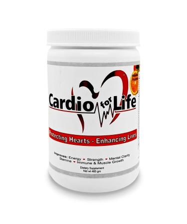 Cardio for Life L-Arginine Powder 16oz - Orange - Natural Nitric Oxide Supplement for Cardiovascular Health - Regulate Cholesterol & Blood Pressure - Increase Energy Orange 16 Ounce (Pack of 1)