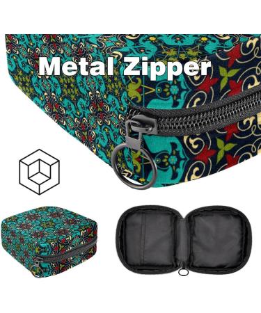 Shop Mandala-Green Menstruation Pad Bag with Zipper | Stylish Women's Napkin & Tampon Bags | Eco-Friendly & Psychedelic Design - Buy Online on GoSupps.com