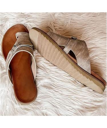 Orthopedic Bunion Sandals for Women - Comfy Summer Flip Flops with Arch Support | US Size 8 - Grey - Buy Online on GoSupps.com