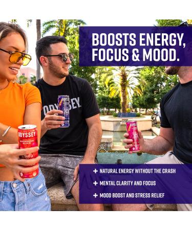ODYSSEY ELIXIR Sparkling Mushroom Drink - Lions Mane & Cordyceps - Mental Focus & Stress Relief - Organic Caffeine - BlackBerry Lemon Twist - 12 Pack - Buy Online on GoSupps.com